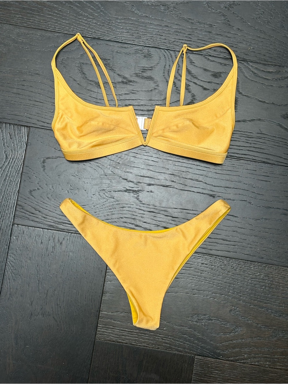 FAE Gypsy Bikini Top and bottom in Bright YellowSize L